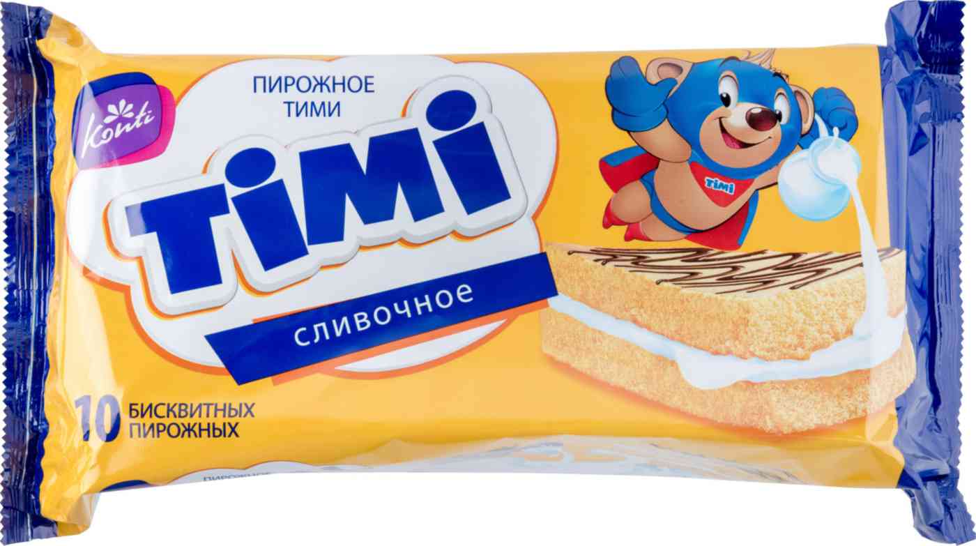 Пирожное бисквитное Konti Timi сливочное, 300г