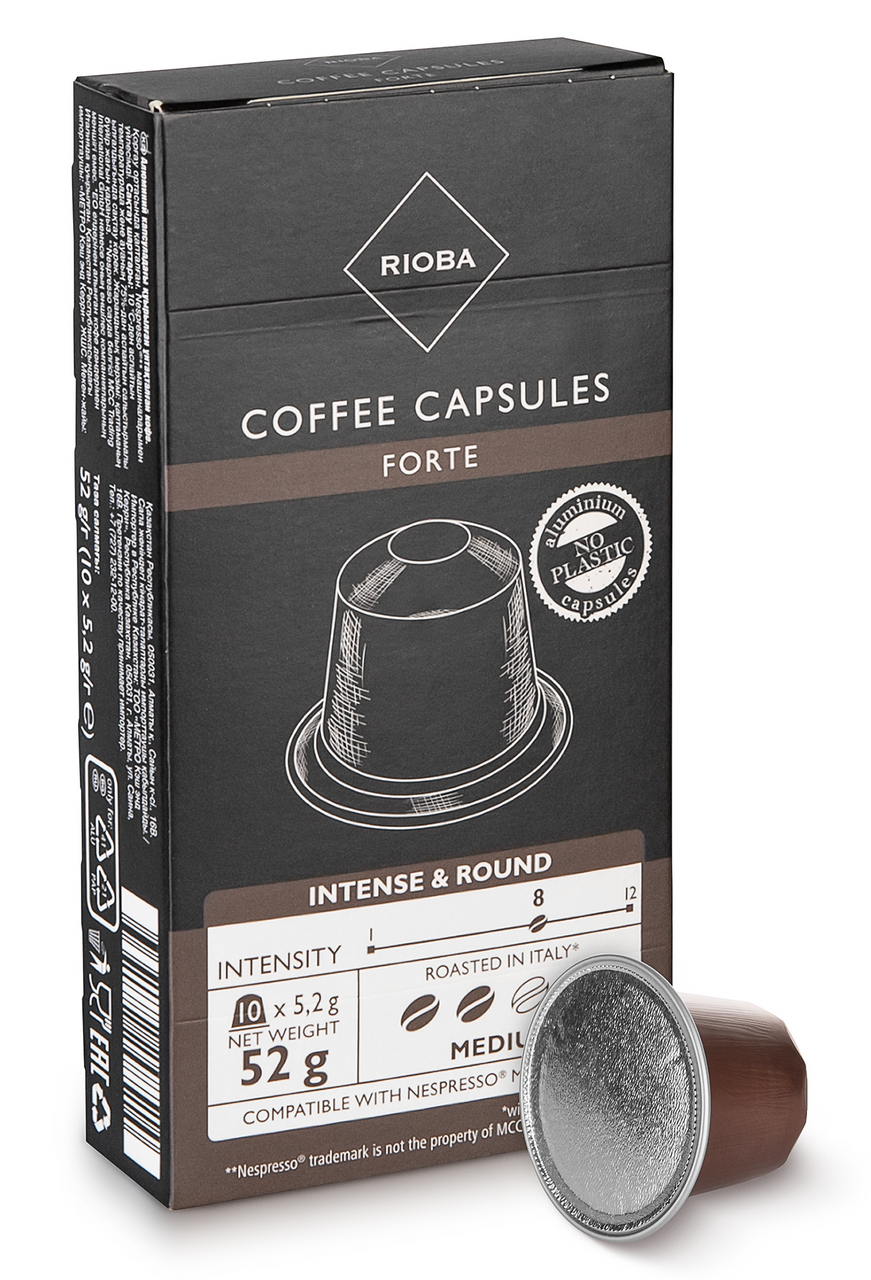 RIOBA Кофе в капсулах Forte для кофемашин Nespresso 10шт, 52г