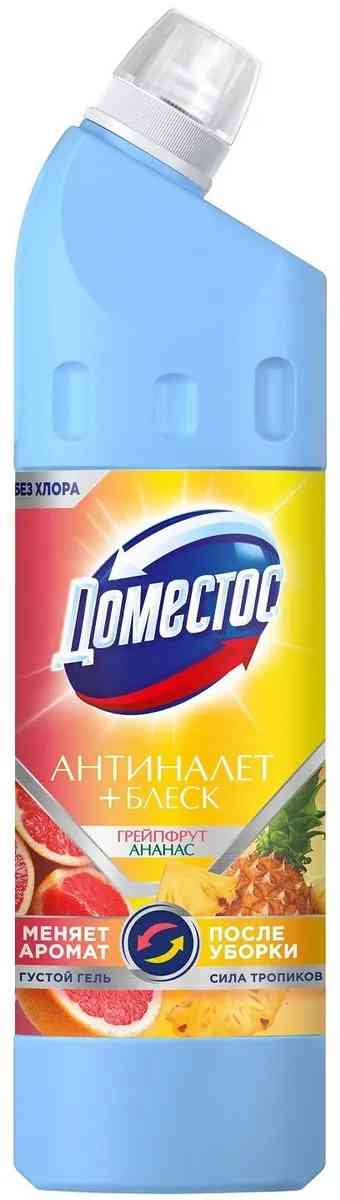 Чистящий гель Доместос Антиналет + Блеск грейпфрут-ананас, в ассортименте, 750мл