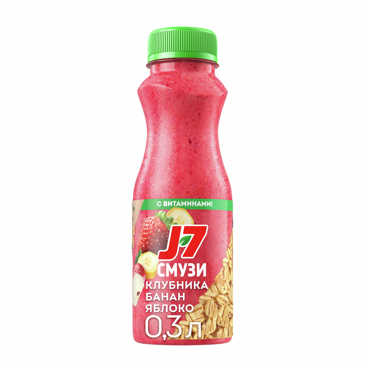 Смузи J7 яблоко, клубника и банан, 300мл