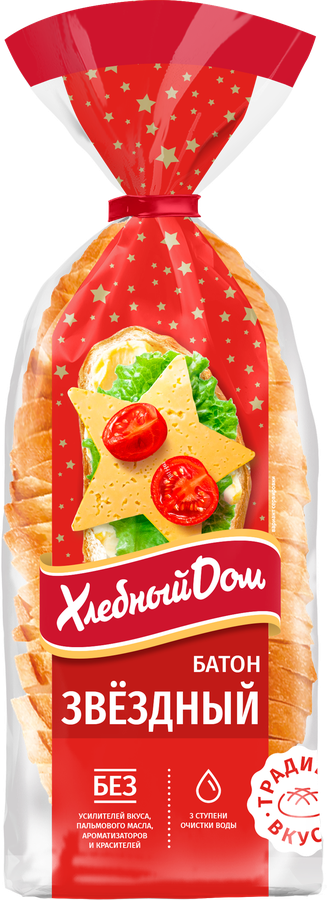 Батон ХЛЕБНЫЙ ДОМ Звездный, в нарезке, 350г