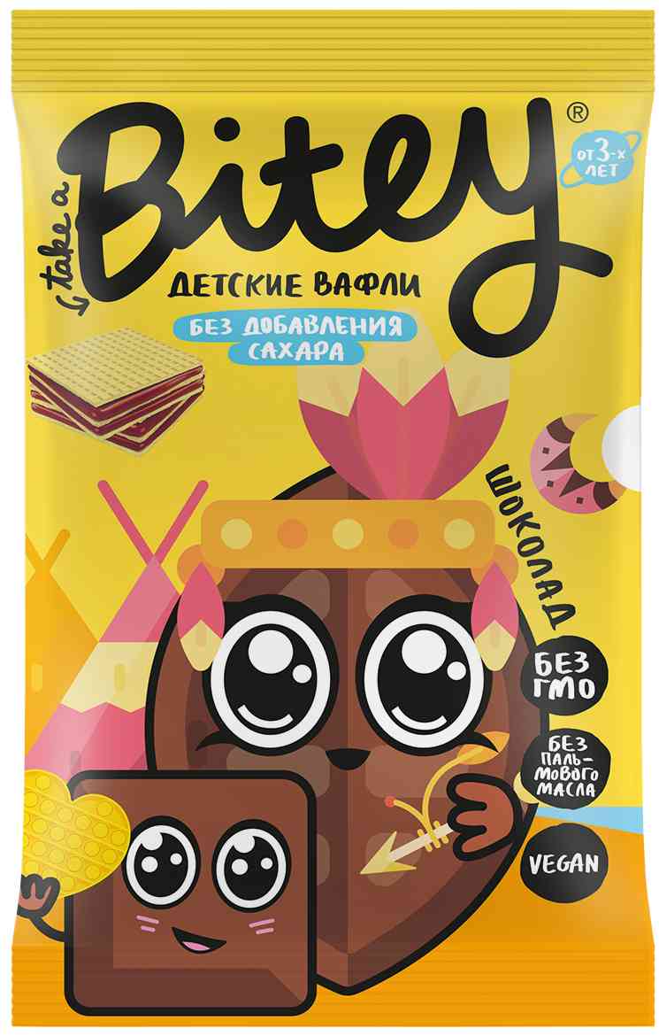 Вафли детские Take a Bitey Шоколад, без сахара, 35г