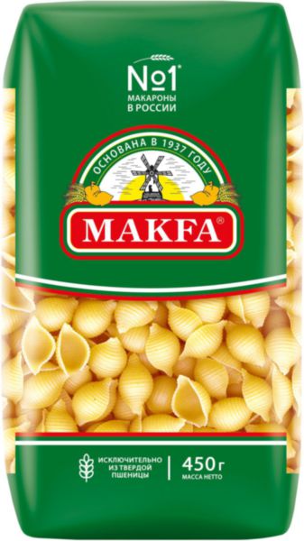 Макаронные изделия Makfa Ракушки, 450г