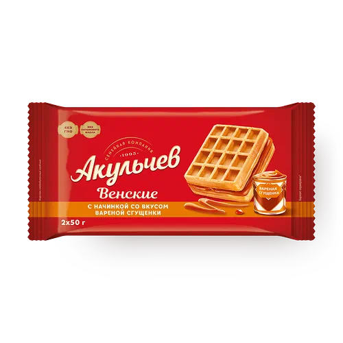Вафли венские «Акульчев» с варёной сгущёнкой