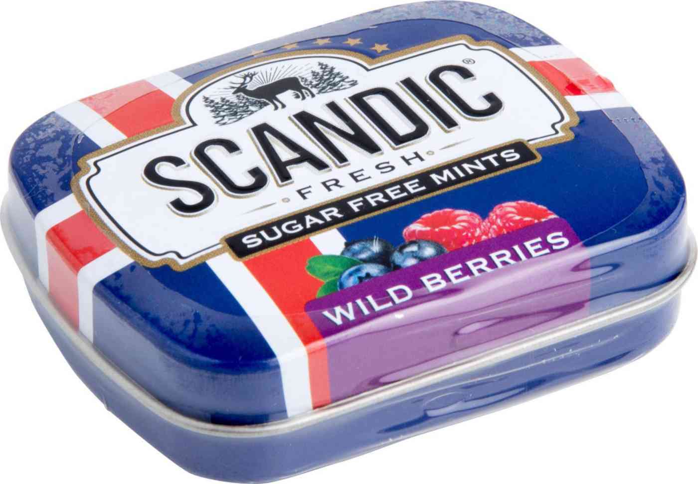 Драже освежающие Scandic Wild Berries (Лесные ягоды) без сахара, 14г