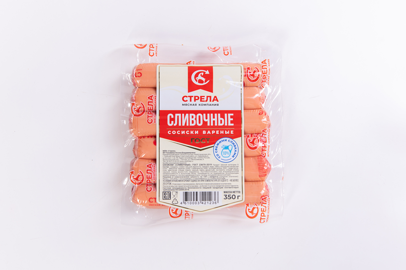 Сосиски МК Стрела Сливочные ГОСТ, 350г