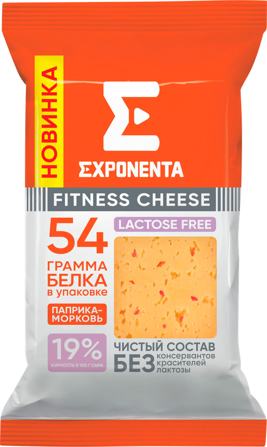 Сыр EXPONENTA ФИТНЕС ЧИЗ с паприкой и морковью 35%, без змж, 180г