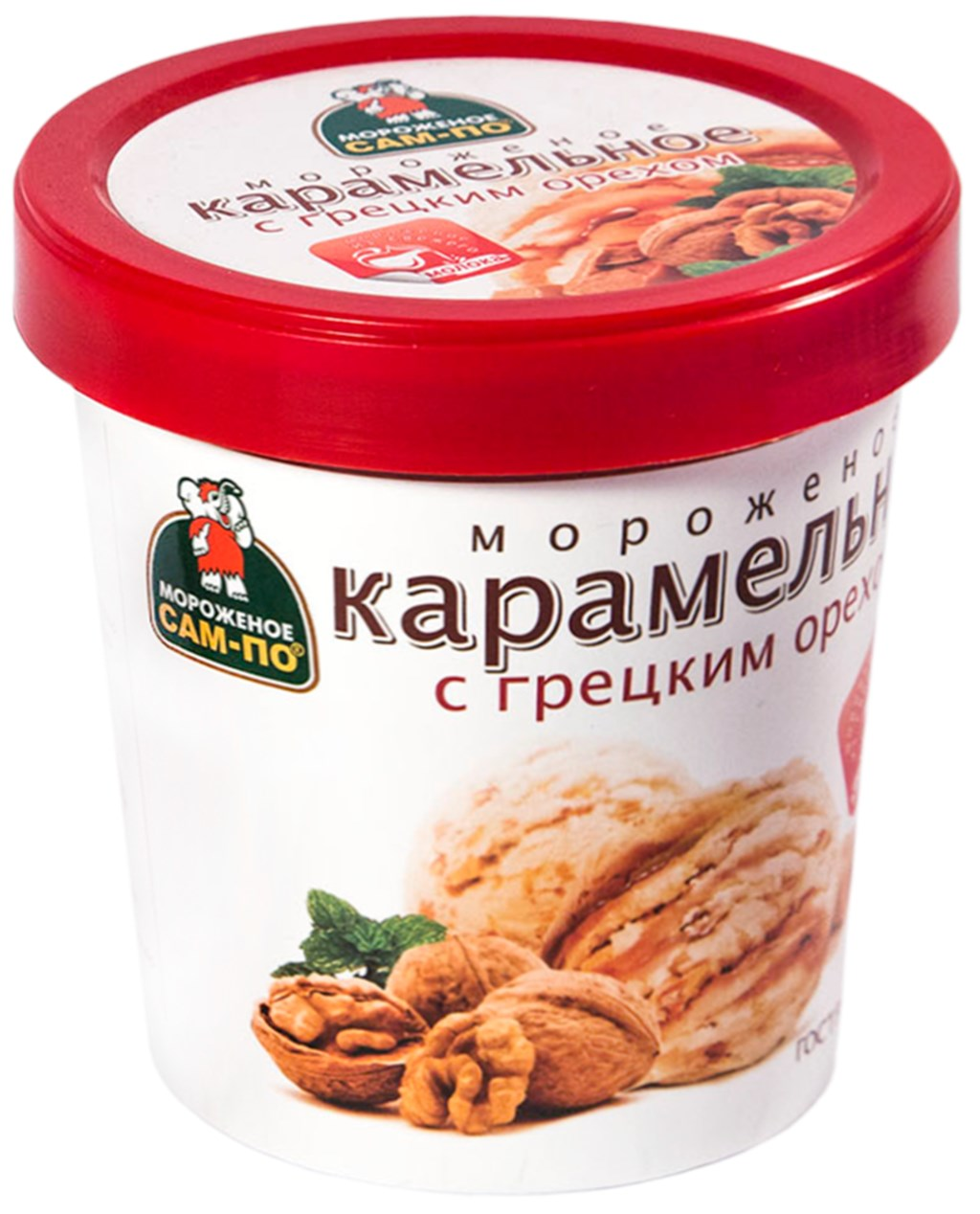 Мороженое сливочное Сампо Карамельное с грецким орехом, 250г