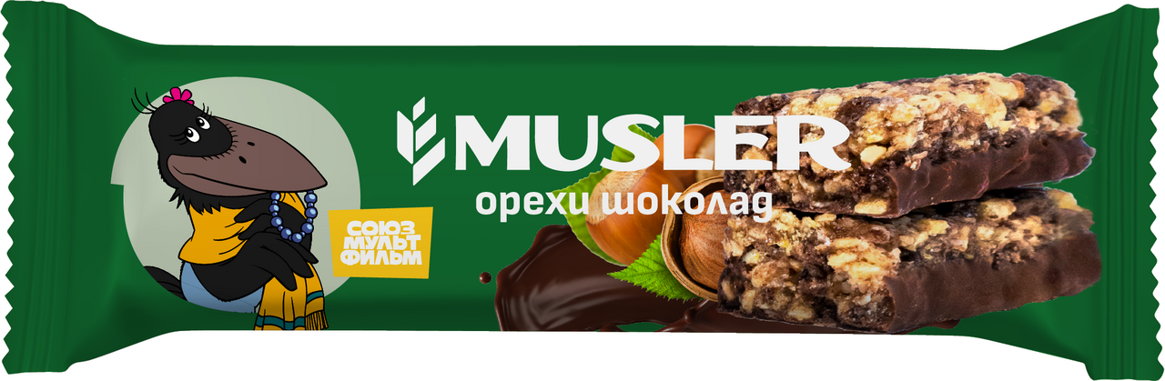 Батончик Musler мюсли с орехами и шоколадом, 30г