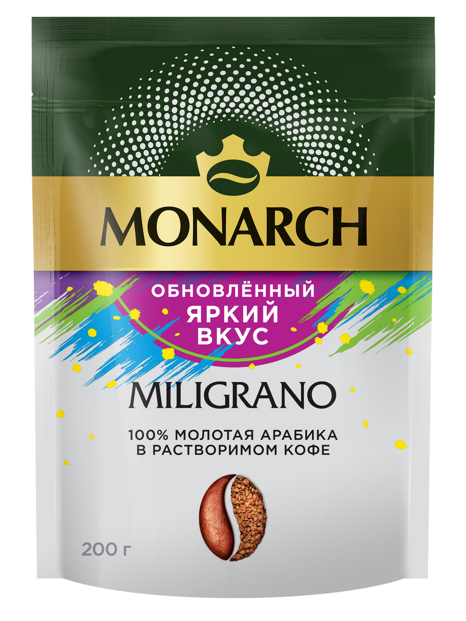 Кофе Monarch Милиграно растворимый с молотым, 200г