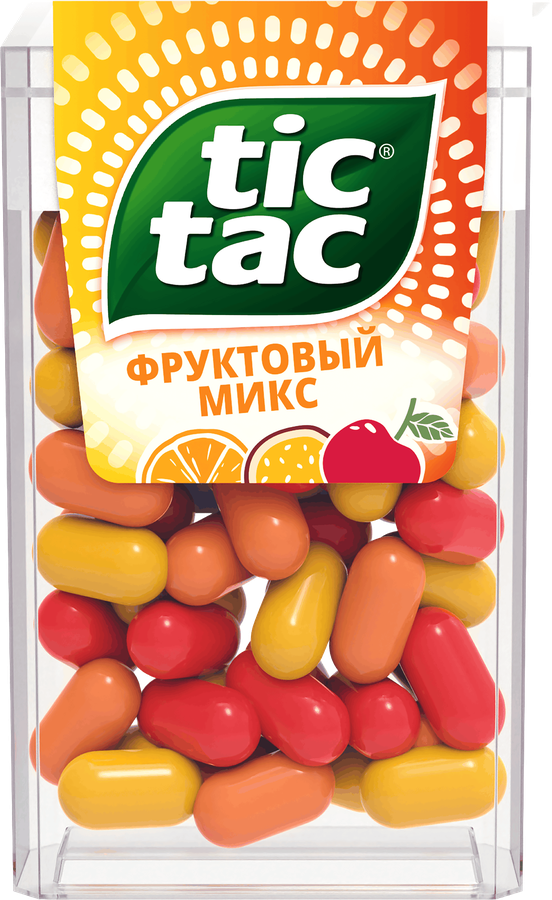 Драже TIC TAC Фруктовый микс (вишня, апельсин, маракуйя), 16г