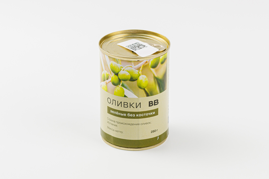 Оливки зеленые без косточки, ж/б, 280 г, Испания
