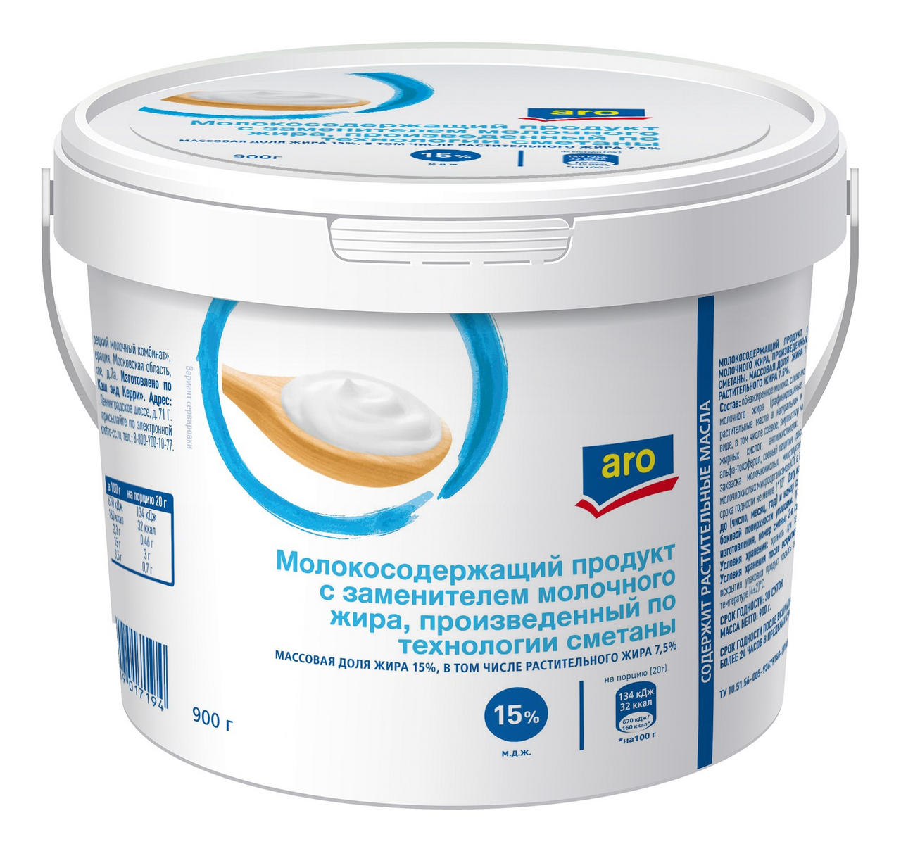 aro Продукт сметанный 15%, 900г