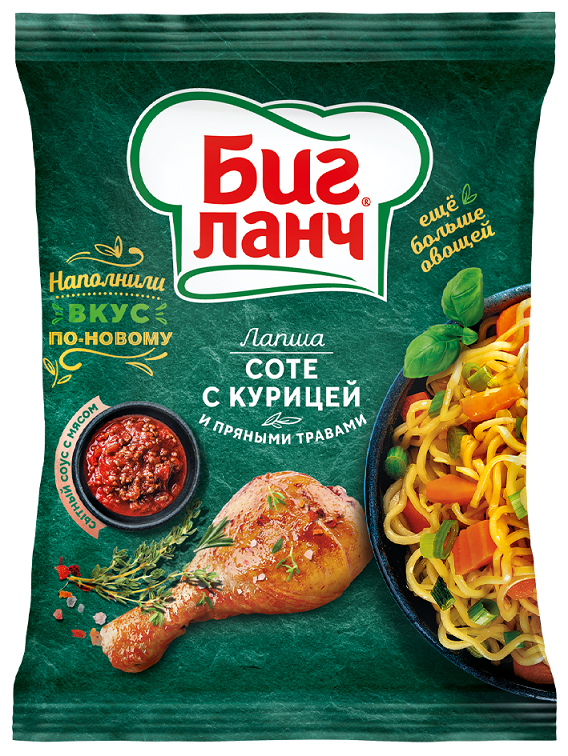 Лапша Биг ланч соте с курицей, 75г