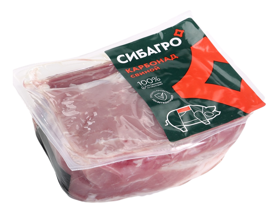 Карбонад свиной Сибагро без кости охлажденный, ~1.2кг