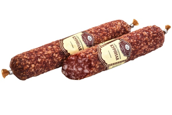 Колбаса Сибирские колбасы куриная сырокопченая, 300г