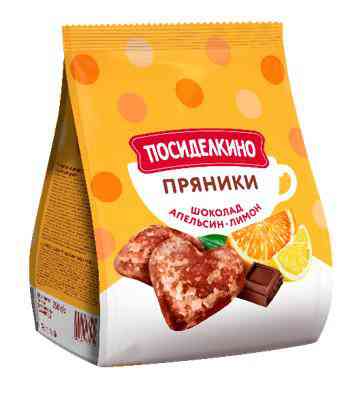 Пряники Посиделкино с шоколадом апельсиновыми и лимонными цукатами, 250г
