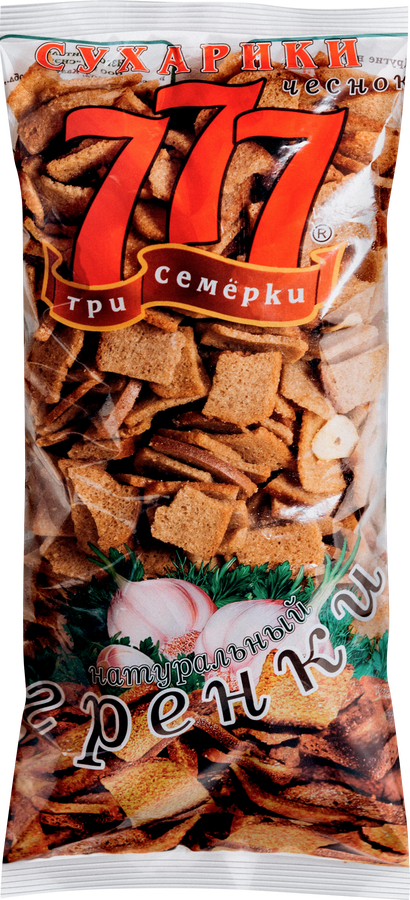 Гренки ржано-пшеничные 777 с чесноком, 500г