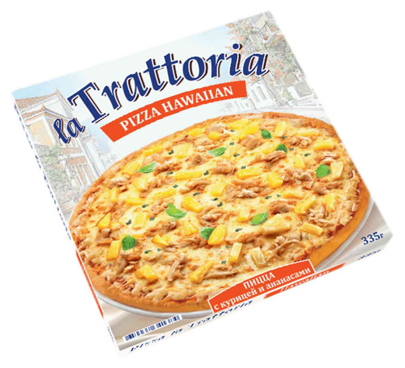Пицца La Trattoria Гавайская с курицей и ананасами, 335г