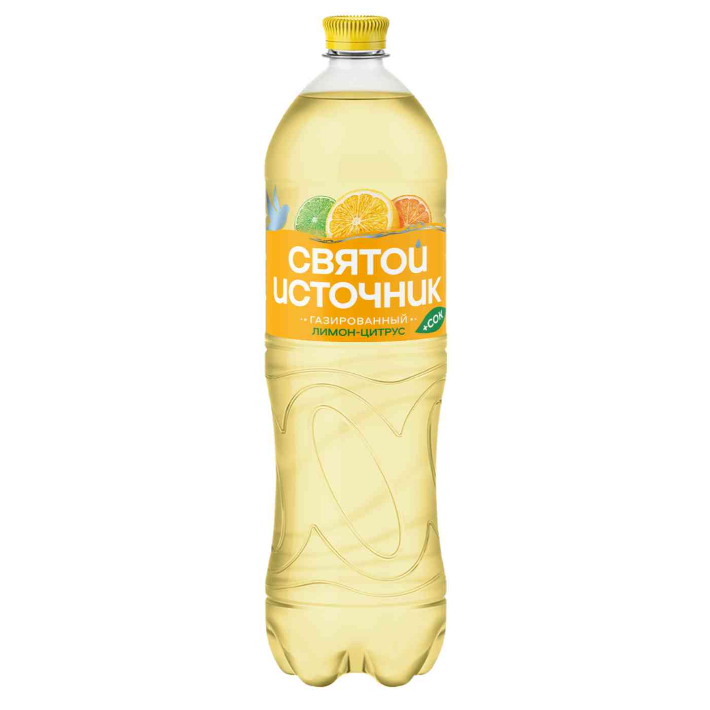Вода+Сок Святой Источник лимон-цитрус газированная, 1,5л