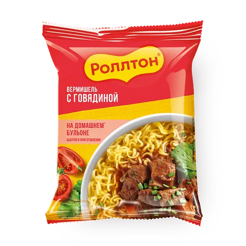 Вермишель «Роллтон» с говядиной на домашнем бульоне