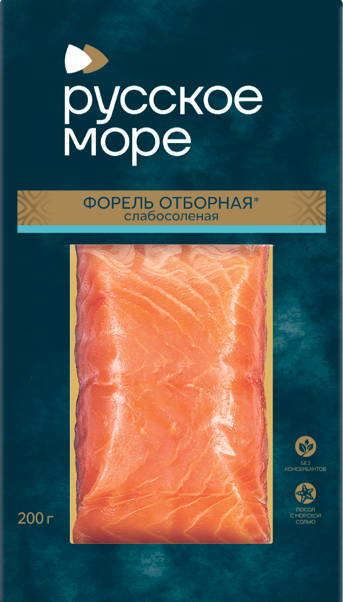 Форель Русское море кусок слабосоленая, 200г