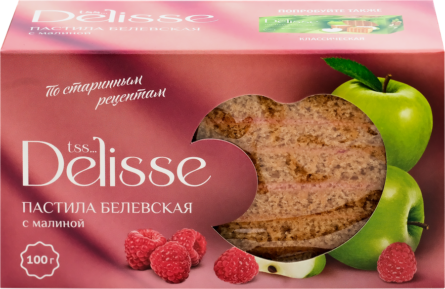 Пастила DELISSE Белевская с малиной, 100г