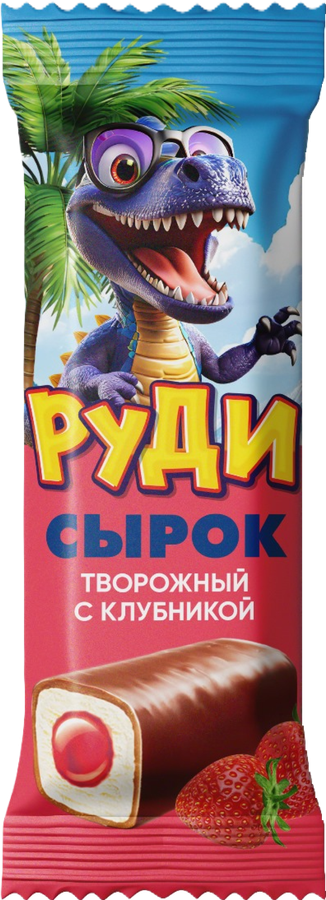 Сырок творожный РУДИ Клубничный 23%, без змж, 40г