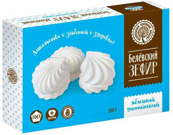 Зефир диетический Натуральный Белёвский Продукт яблочный, 200г