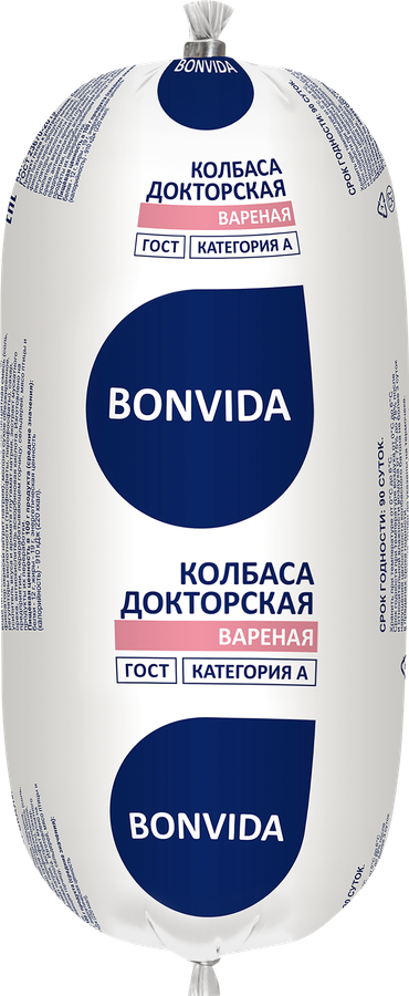 Колбаса вареная BONVIDA Докторская ГОСТ, весовая