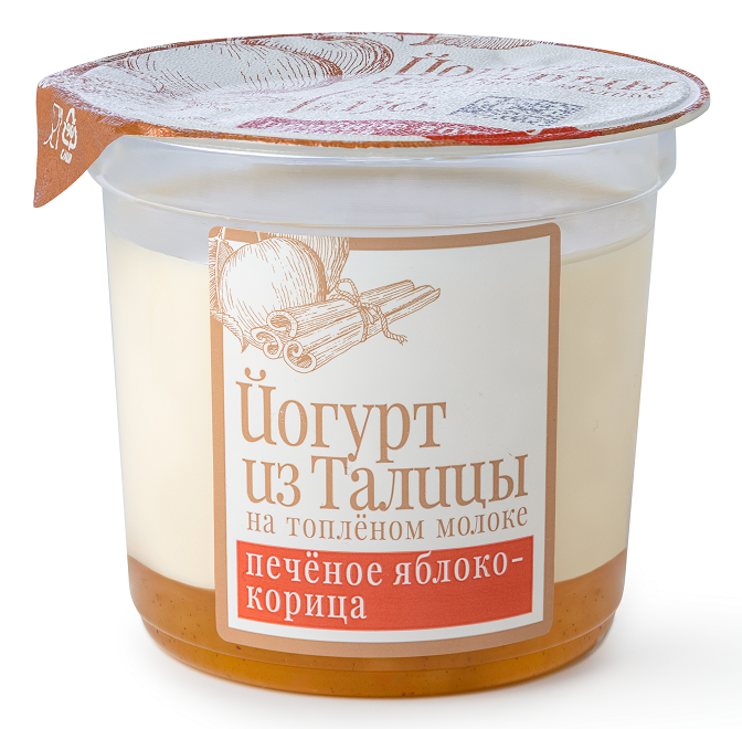 Йогурт Из Талицы на топленом молоке печеное яблоко-корица 8%, 130г