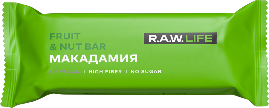 Батончик фруктово-ореховый R.A.W.LIFE Макадамия, 47г