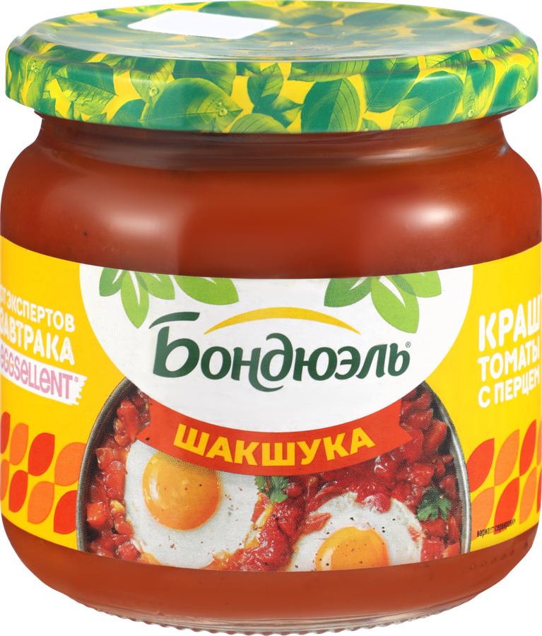 Закуска овощная БОНДЮЭЛЬ Шакшука, с томатами, сладким перцем и специями, 350мл