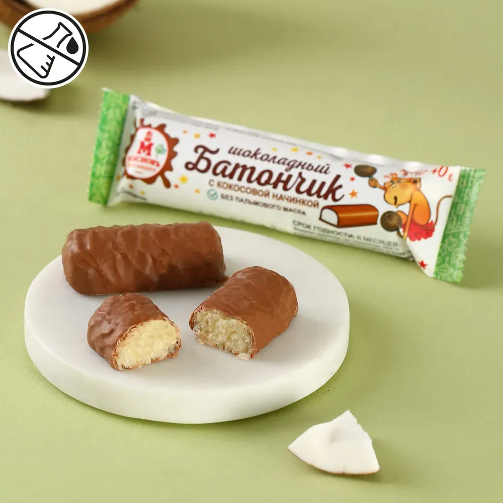 Батончик шоколадный с кокосовой начинкой МясновЪ ВКУСНЯШКА 40г