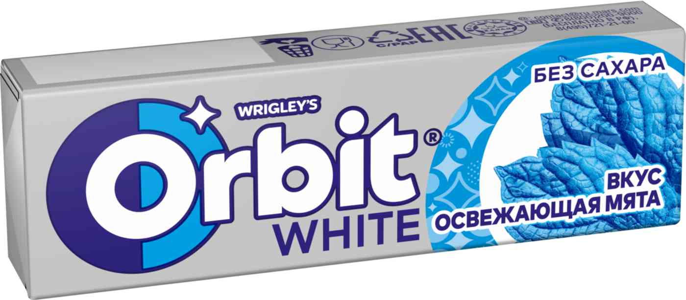 Жевательная резинка Orbit Освежающая мята, 13,6г