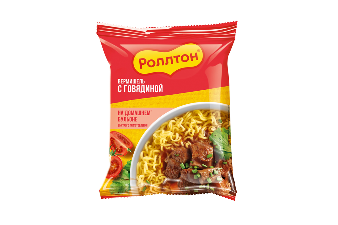 Вермишель Роллтон с говядиной пакет 60 г / Супермаркет
