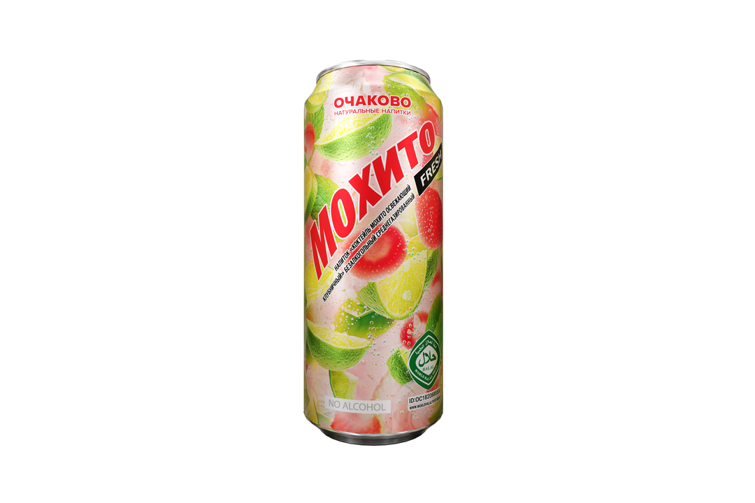 Напиток безалкогольный Очаковский Коктейль Мохито клубничный среднегазированный ж/б 450 мл / Супермаркет