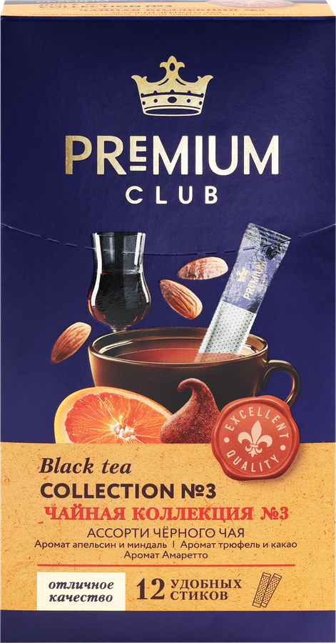 Чай черный PREMIUM CLUB №3 Ассорти коллекция, 12шт