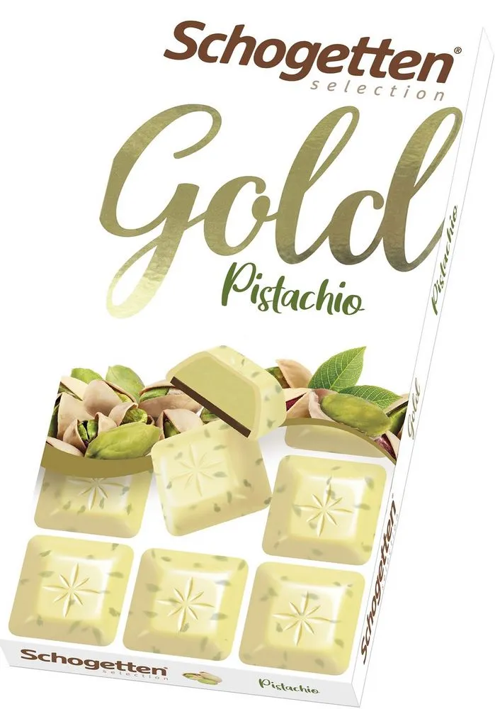 Шоколад Шогеттен белый с кусочками фисташек из фисташк.крема и мол.шок.100г