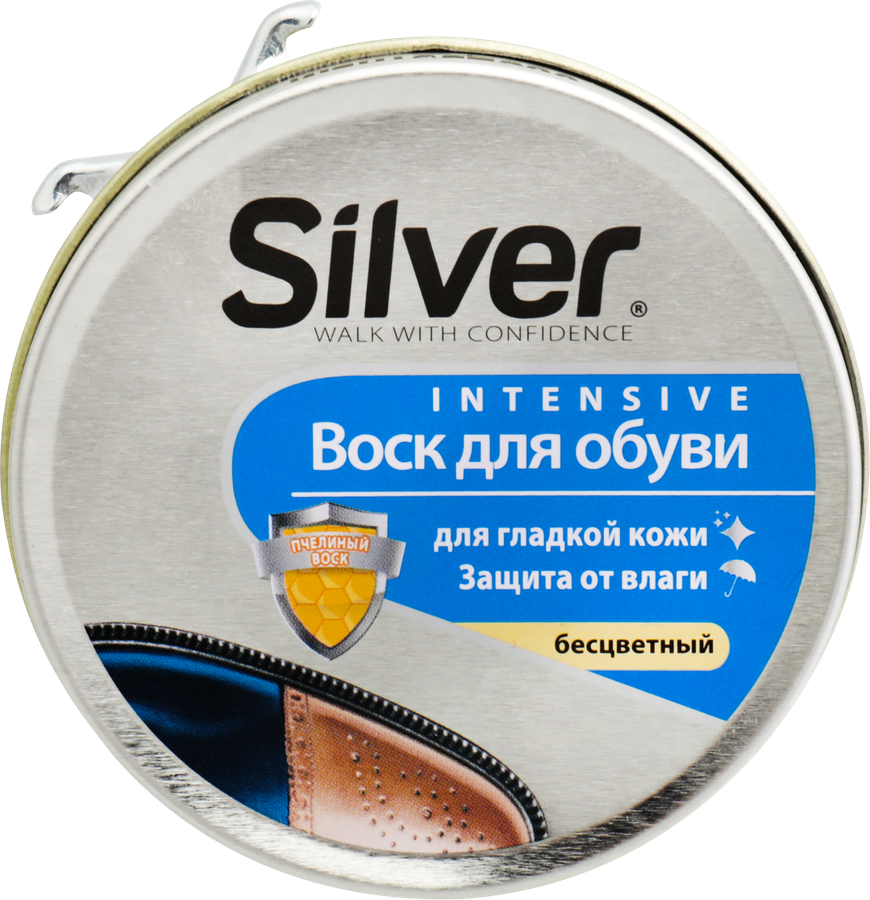 Воск для обуви SILVER бесцветный, 50мл