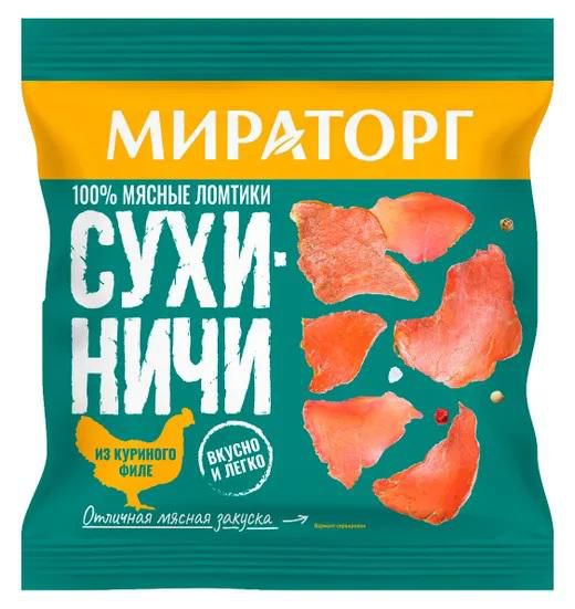 Мясные снеки Сухиничи Мираторг из куриного филе, 40г