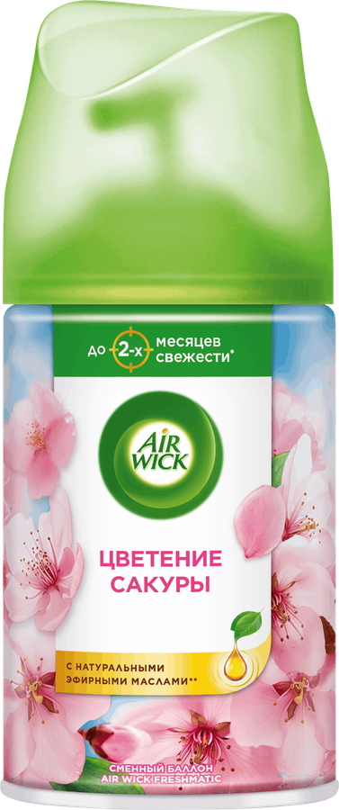 Баллон сменный для автоматического освежителя воздуха AIR WICK Freshmatic Цветущая сакура, 250мл