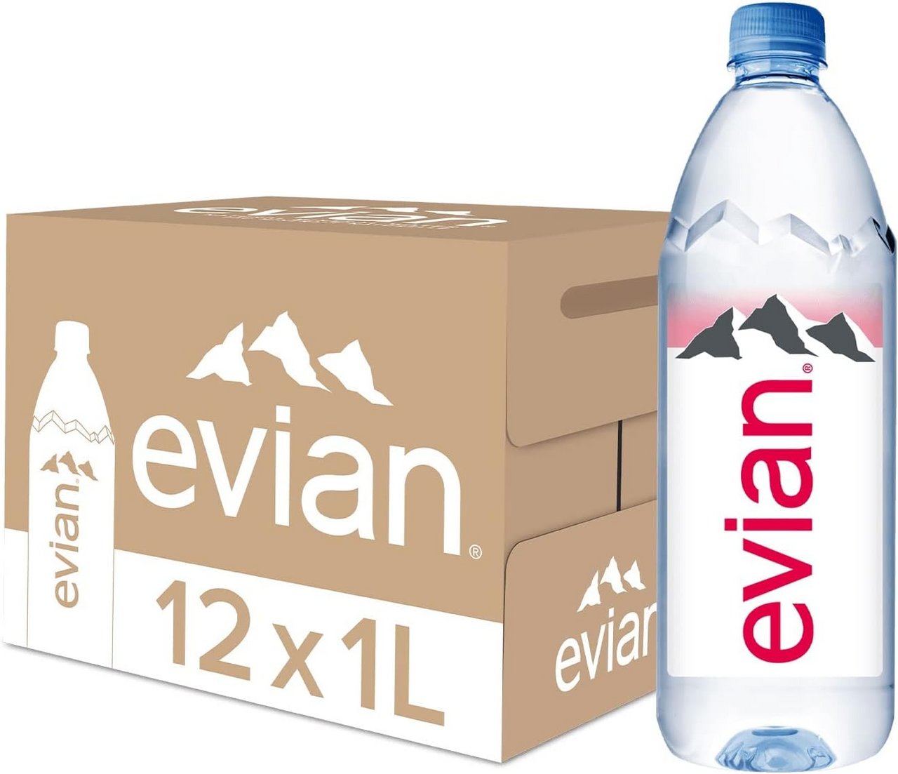 Вода Evian минеральная негазированная, 1л x 12 шт