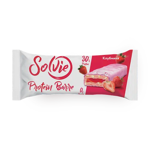 Батончик глазированный Solvie клубника без сахара