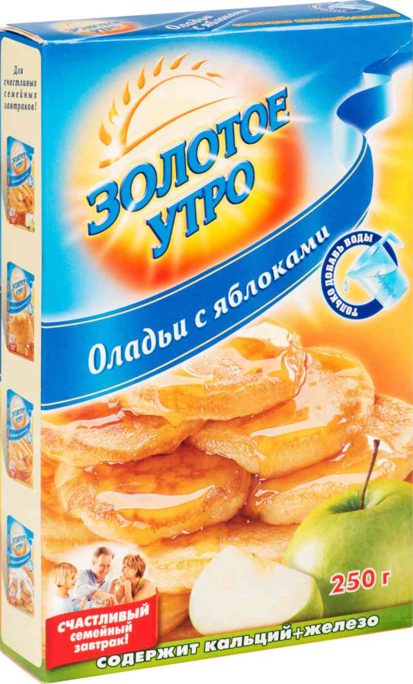 Смесь мучная Золотое утро Оладьи с яблоками, 250г