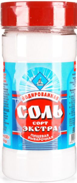 Соль пищевая выварочная йодированная сорт экстра, 500г